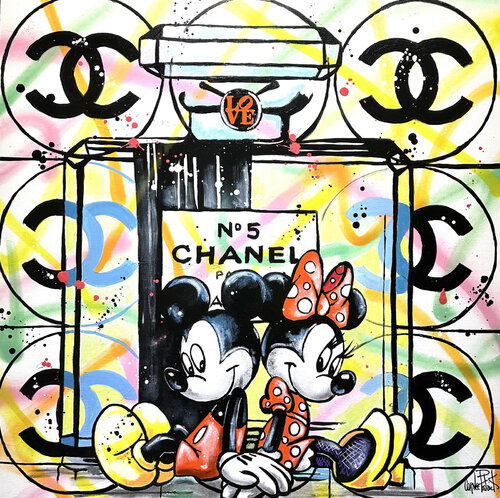 Minnie Mouse adore le parfum Chanel n°5 di Patrick Cornée, Pittura in vendita su Singulart