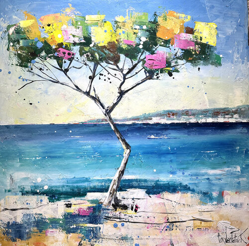 Mediterranean landscape expressionist abstract # 01 von Patrick Cornée, Malerei kaufen auf Singulart
