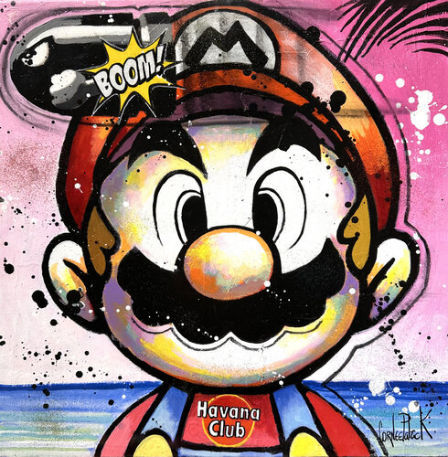 Super Mario loves holidays by Patrick Cornée, 회화 for Sale on Singulart