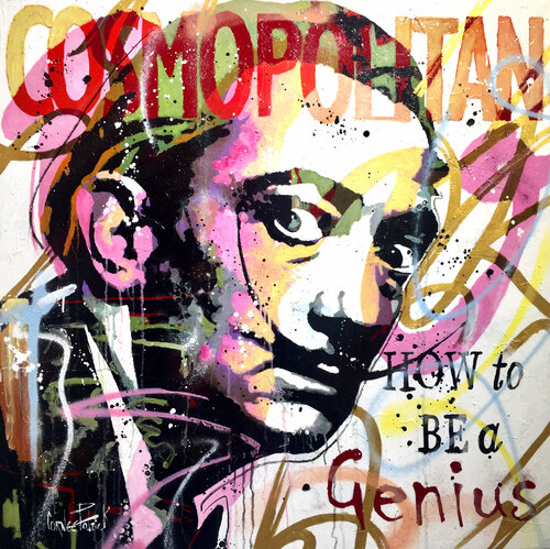 Salvador Dali, how to be a genius, pink and gold version di Patrick Cornée, Pittura in vendita su Singulart