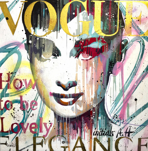 Audrey Hepburn, pop portrait of an icon di Patrick Cornée, Pittura in vendita su Singulart