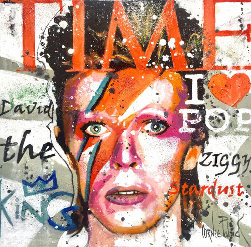 David Bowie, Time, red version de Patrick Cornée, Pintura a la venta en Singulart