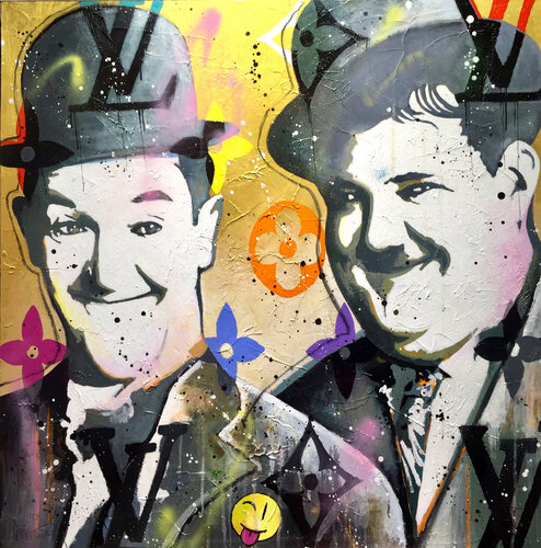 Hollywood legends, Laurel and Hardy de Patrick Cornée, Pintura a la venta en Singulart