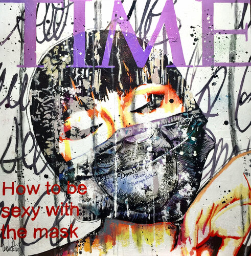 How to be sexy with the mask, fuck covid de Patrick Cornée, Pintura a la venta en Singulart