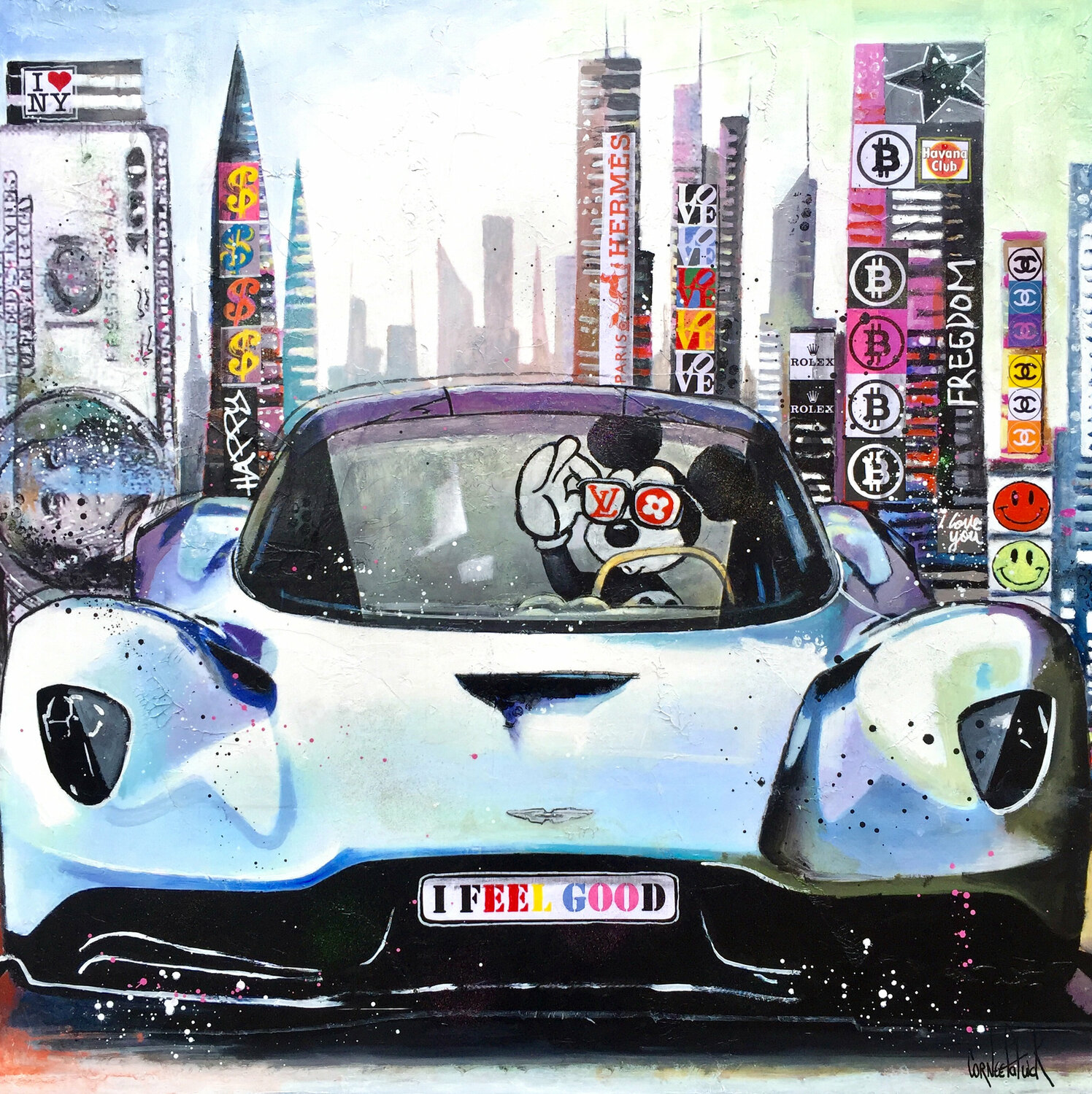 Mickey and his Aston Martin in New York Patrick Cornée