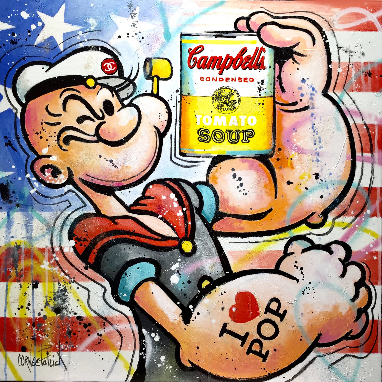 Popeye likes pop art and Campbell's soup Patrick Cornée