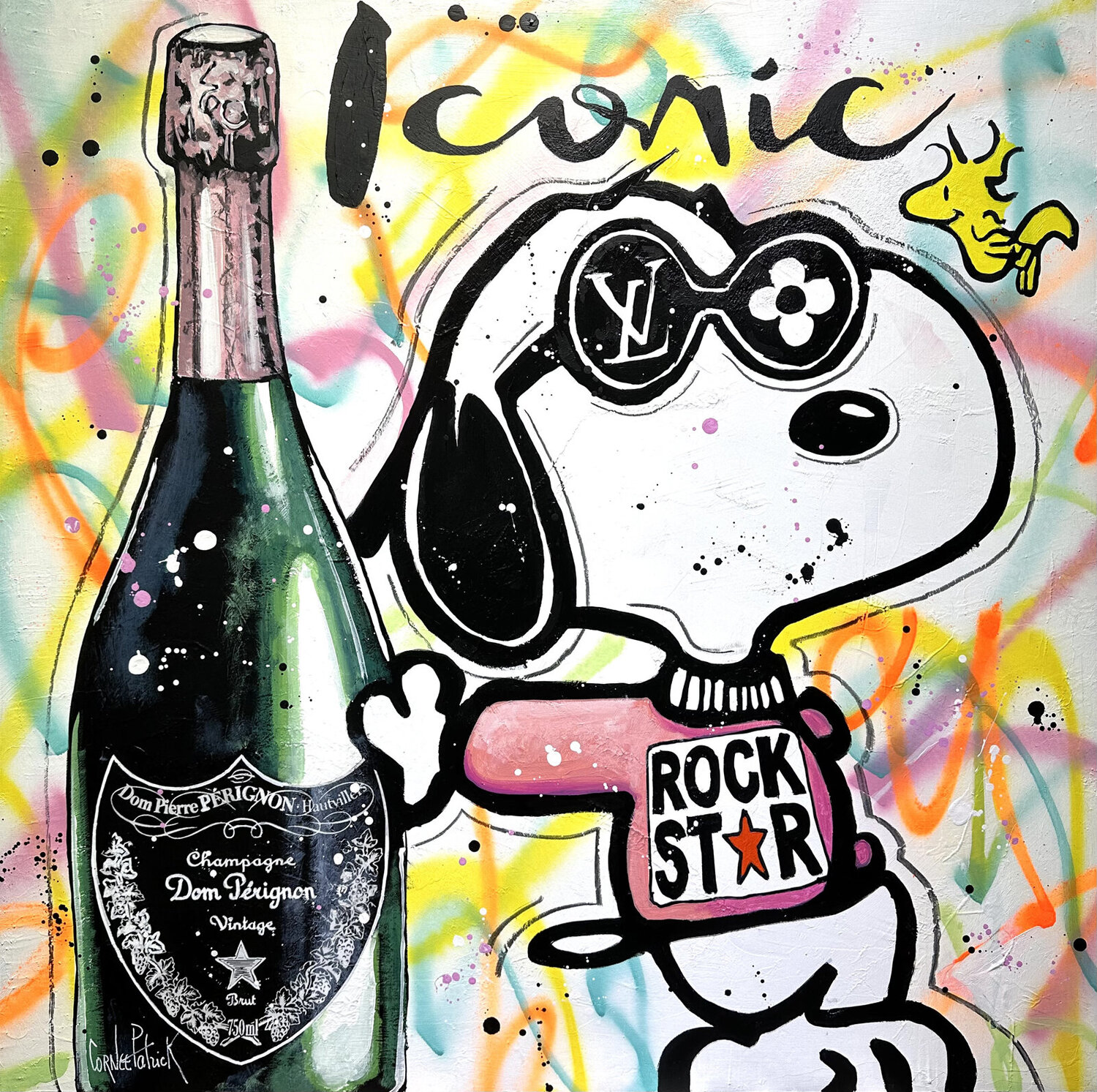 Snoopy est une Rock Star et adore le champagne Patrick Cornée