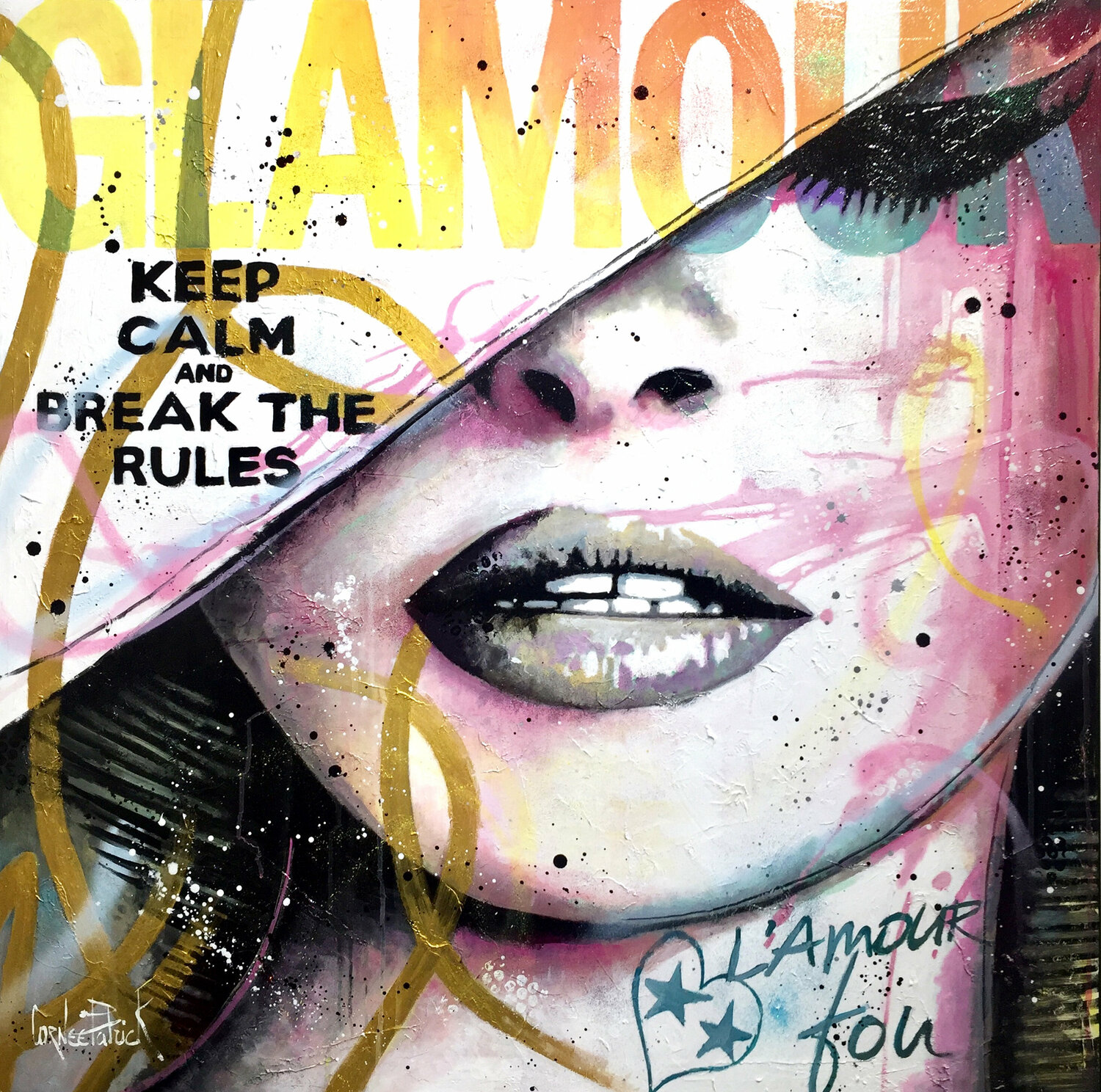 Keep calm and break the rules, pink and gold version Patrick Cornée