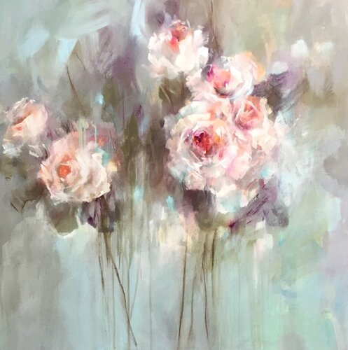 Blumen für Pauline (Paulinejahr  Fürstentum Lippe) van Marion Doxie Delaubell, Schilderij te koop op Singulart