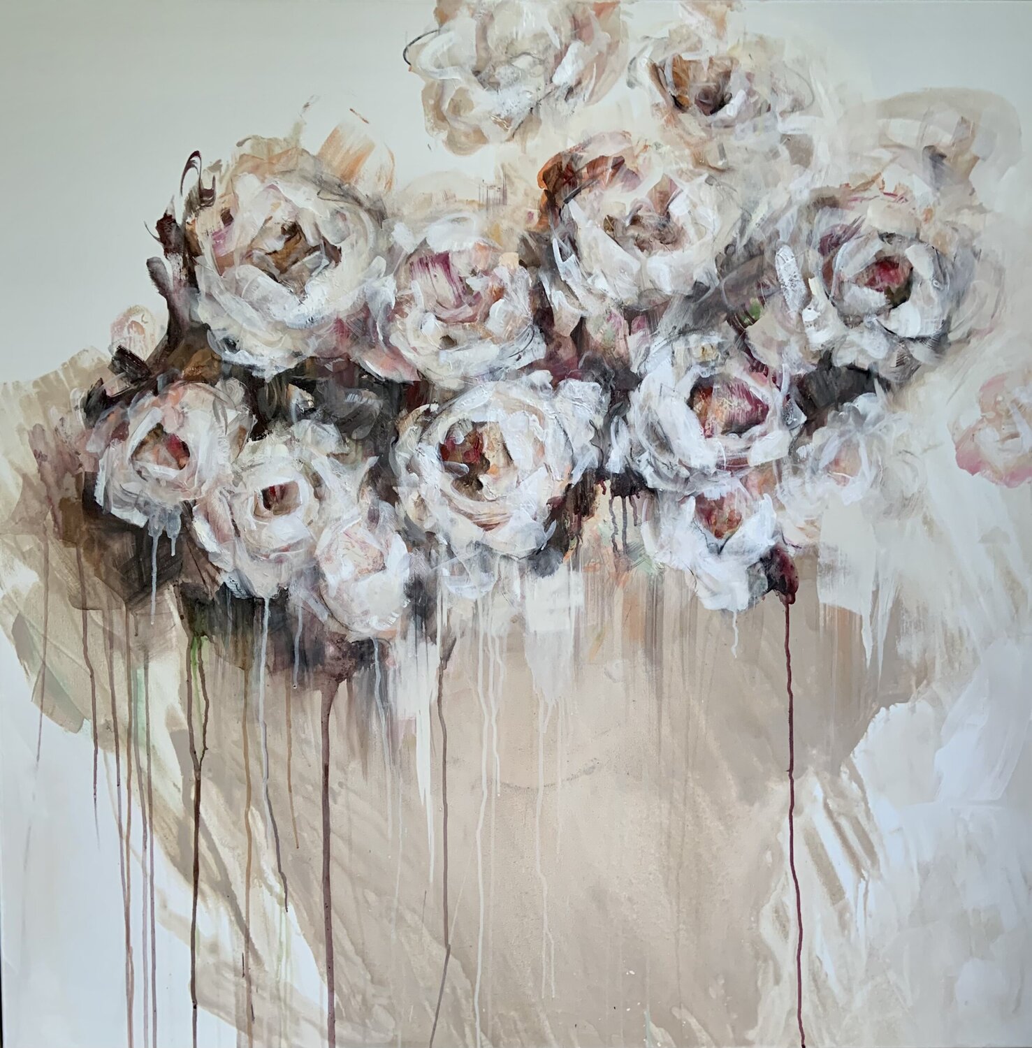 Die Rosenschale I Marion Doxie Delaubell Dipinto originale in vendita