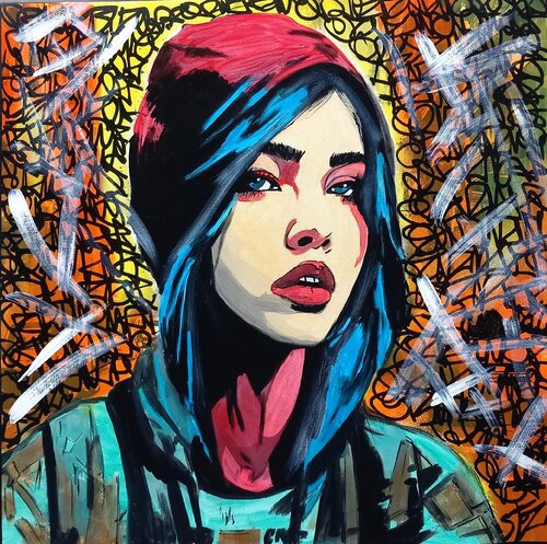 metropolitan girl di MARCO STAZZINI aka STOZ, Pittura in vendita su Singulart