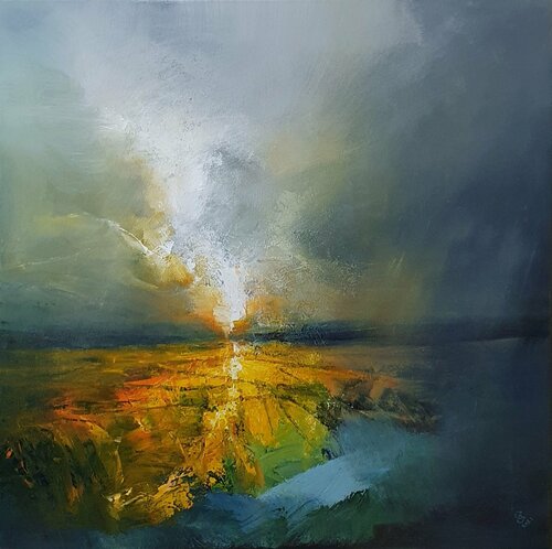 " Agartha - Above the Golden Fields " di Ivan Grozdanovski, Pittura in vendita su Singulart