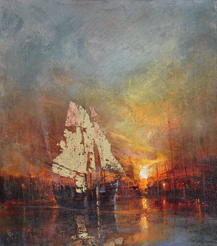 " Harbor of destroyed dreams - Hope is the last thing ever lost " di Ivan Grozdanovski, Pittura in vendita su Singulart