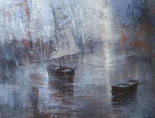 " Harbor of destroyed dreams - The Silver Renaissance " di Ivan Grozdanovski, Pittura in vendita su Singulart