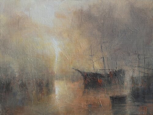 " Harbor of destroyed dreams - Keep your face to the sun and you will never see the shadows " di Ivan Grozdanovski, Pittura in vendita su Singulart