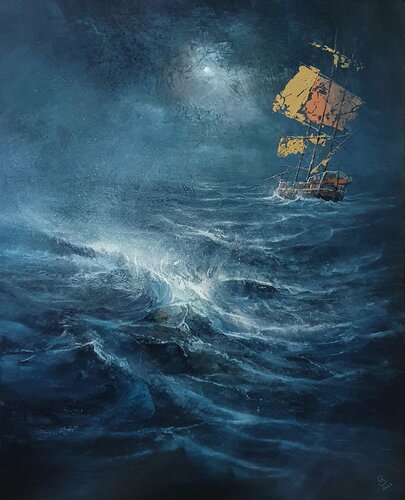 " Harbor of destroyed dreams - Storms pass ,.... Don't give up on your Dreams " di Ivan Grozdanovski, Pittura in vendita su Singulart