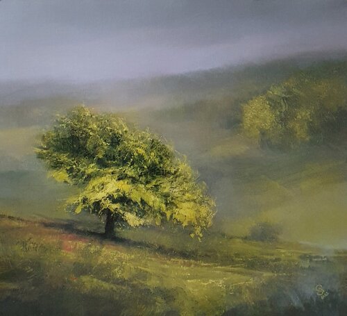 " Light Green in Misty Vail - 2 " van Ivan Grozdanovski, Schilderij te koop op Singulart