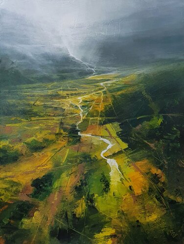 " The secret of the green valley - 4B " van Ivan Grozdanovski, Schilderij te koop op Singulart