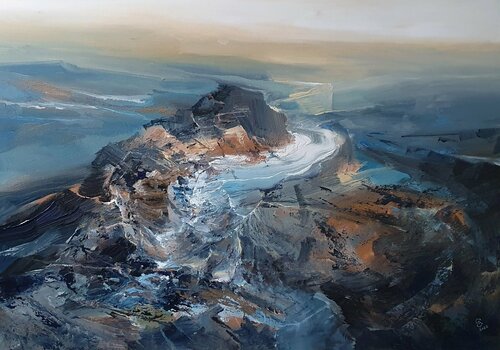 " Agartha - Black Peak of the Northern Walls " von Ivan Grozdanovski, Malerei kaufen auf Singulart