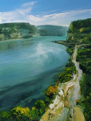 " Agartha - Great Blue River " di Ivan Grozdanovski, Pittura in vendita su Singulart