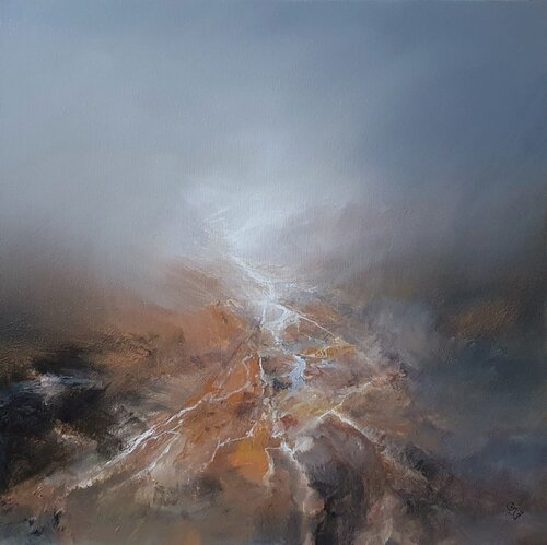 " Agartha - Misty Valley " van Ivan Grozdanovski, Schilderij te koop op Singulart