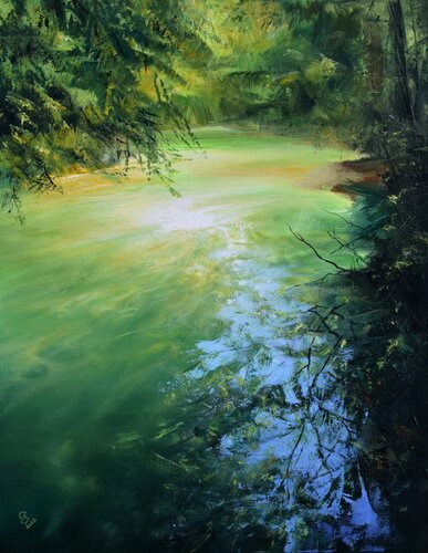 " Light Green Reflection " von Ivan Grozdanovski, Malerei kaufen auf Singulart
