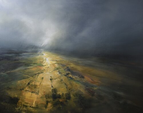 " Agartha - The Rainy Valley - 3 " van Ivan Grozdanovski, Schilderij te koop op Singulart