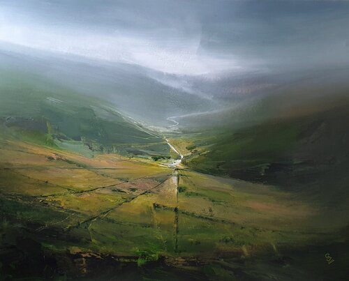 " The secret of the green valley - 10 " van Ivan Grozdanovski, Schilderij te koop op Singulart