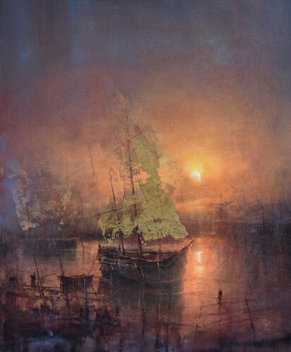 " Harbor of destroyed dreams - Wounded Souls " van Ivan Grozdanovski, Schilderij te koop op Singulart