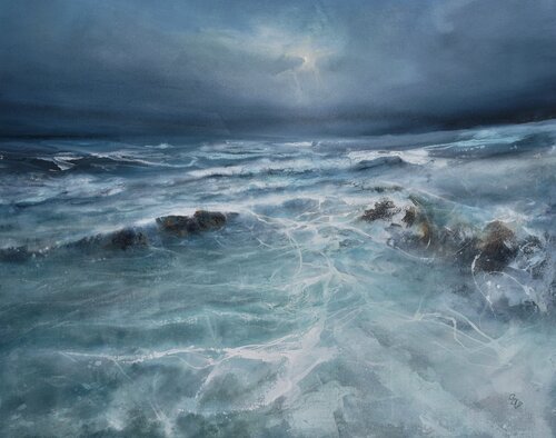 " Agartha - Waves of Change " van Ivan Grozdanovski, Schilderij te koop op Singulart