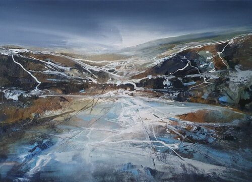 " Mountains between Us - 5 " van Ivan Grozdanovski, Schilderij te koop op Singulart