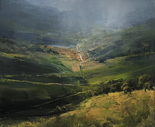" The secret of the green valley - 11 " van Ivan Grozdanovski, Schilderij te koop op Singulart