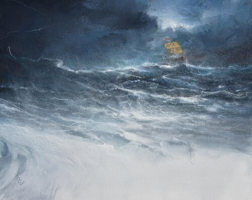 Harbor of destroyed dreams - The Storms of Life von Ivan Grozdanovski, Malerei kaufen auf Singulart