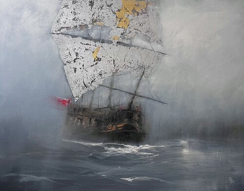 " Harbor of destroyed dreams - Lost in the Fog " van Ivan Grozdanovski, Schilderij te koop op Singulart