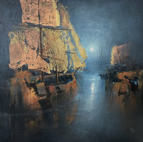 " Harbor of destroyed dreams - Dreams are just our reality on Hold " di Ivan Grozdanovski, Pittura in vendita su Singulart