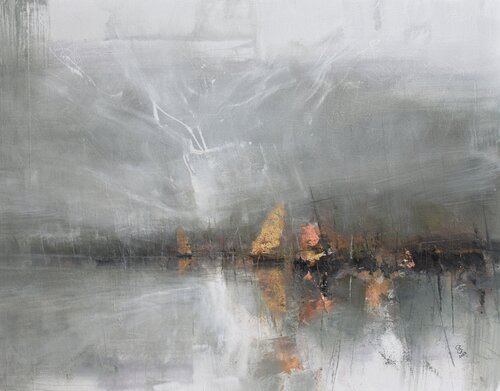 Harbor of destroyed dreams - The more you dream, the farther you get di Ivan Grozdanovski, Pittura in vendita su Singulart