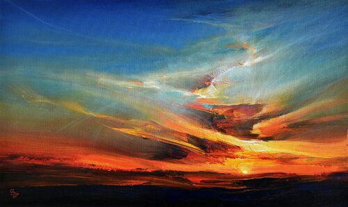 Evening Sky in a Blaze of Color di Ivan Grozdanovski, Pittura in vendita su Singulart