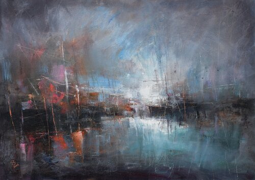Harbor of destroyed dreams - Rebellion Of Lost Colors di Ivan Grozdanovski, Pittura in vendita su Singulart