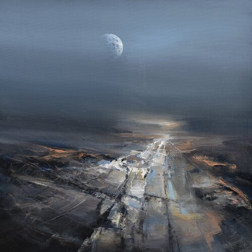 Agartha - The Rising Of The Ancient Moon di Ivan Grozdanovski, Pittura in vendita su Singulart