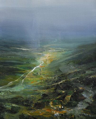 Agartha - The Rainy Valley - 4 di Ivan Grozdanovski, Pittura in vendita su Singulart