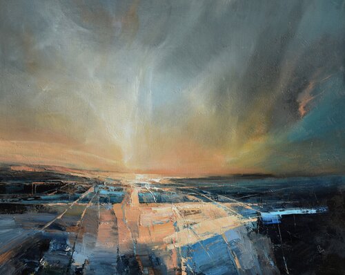 Agartha - Mystery of blue fields - 2 de Ivan Grozdanovski, Pintura a la venta en Singulart