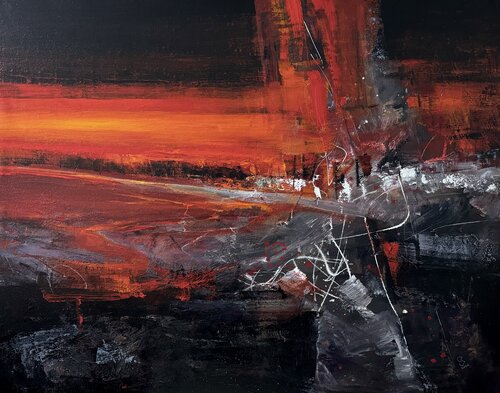 Agartha - The Broken Red di Ivan Grozdanovski, Pittura in vendita su Singulart