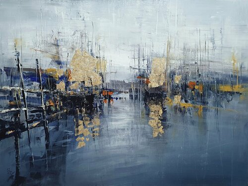 " Harbor of destroyed dreams - The Gray Havens " di Ivan Grozdanovski, Pittura in vendita su Singulart
