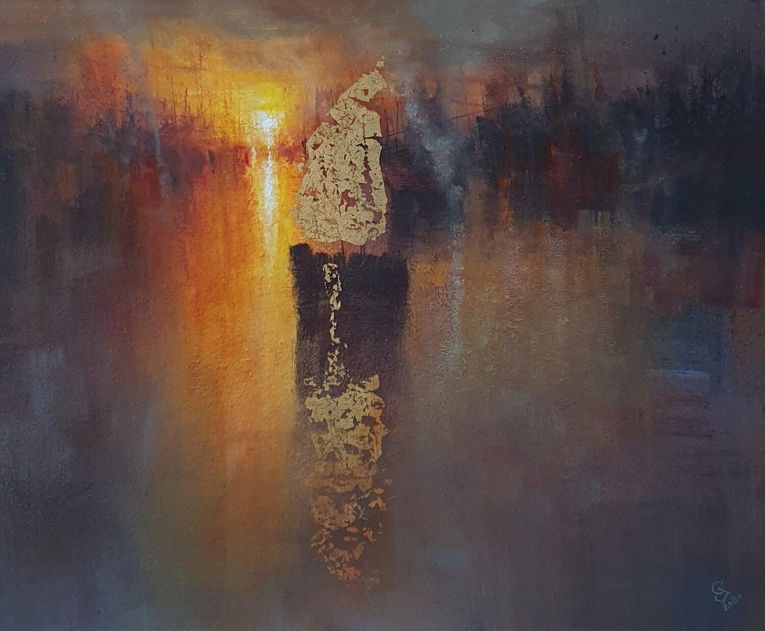 " Harbor of destroyed dreams - Without darkness, what would light be? " Ivan Grozdanovski Originalgemälde zu verkaufen