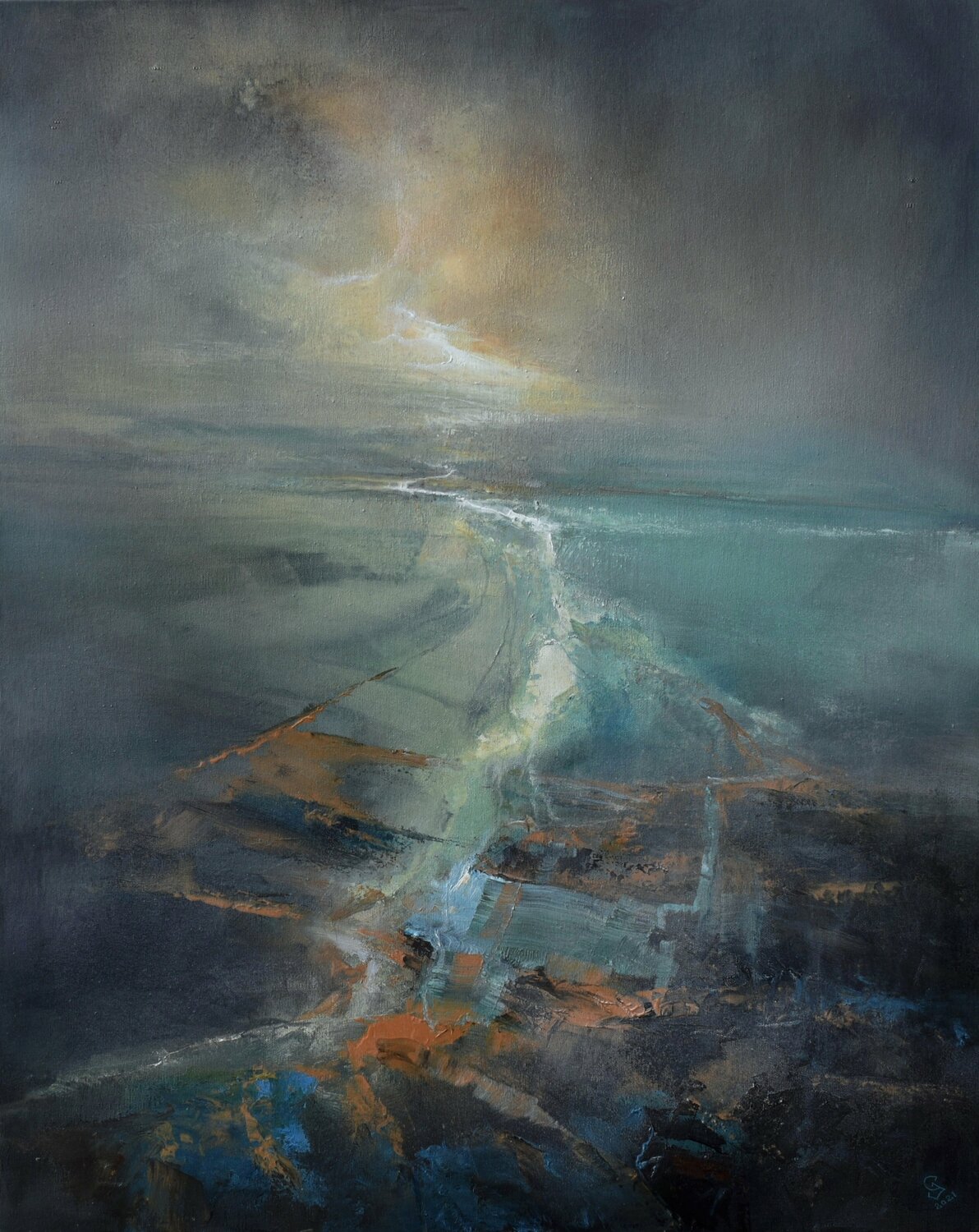 " Agartha - The Valley Of The White River " Ivan Grozdanovski Originalgemälde zu verkaufen