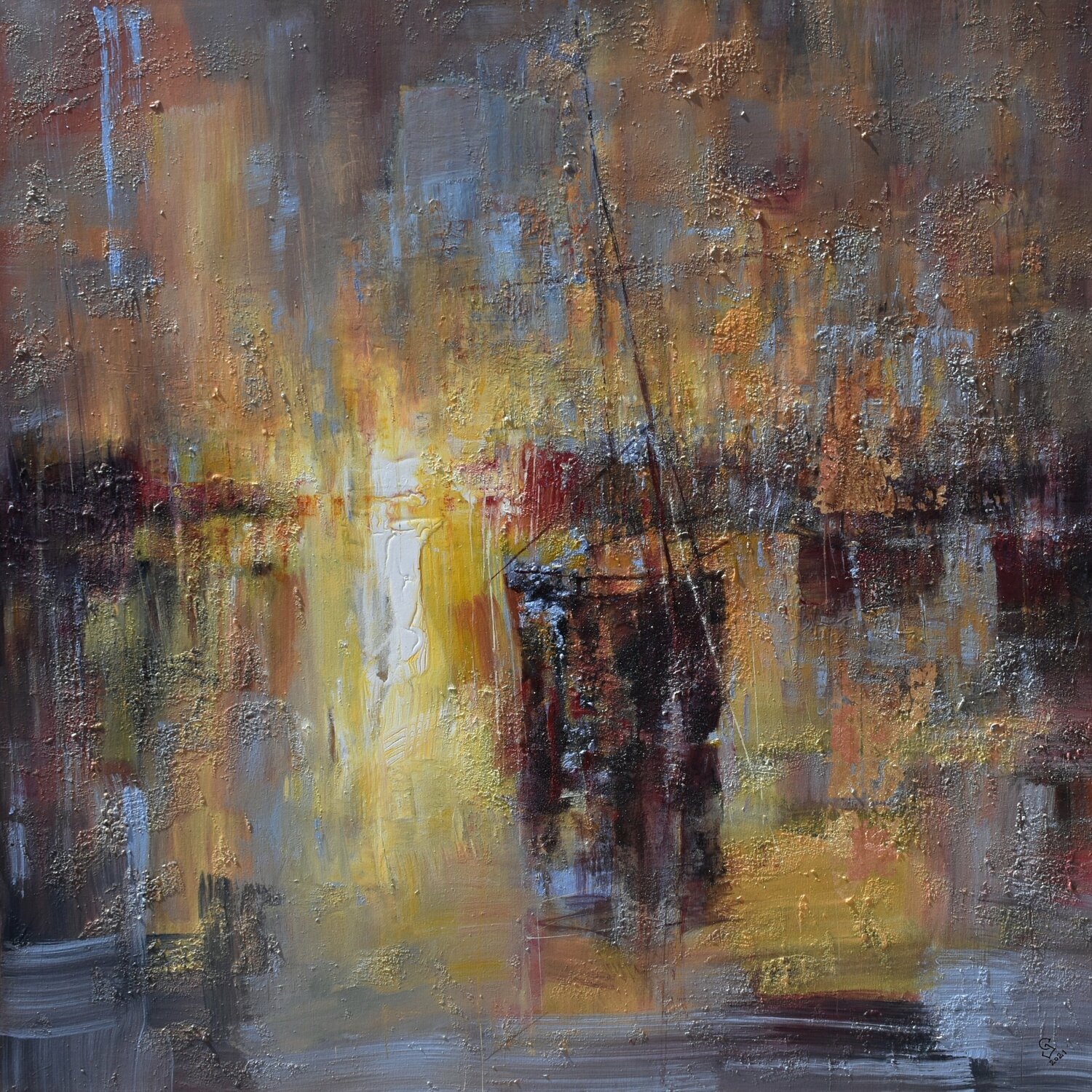 " Harbor of destroyed dreams - I Believe " Ivan Grozdanovski Originalgemälde zu verkaufen