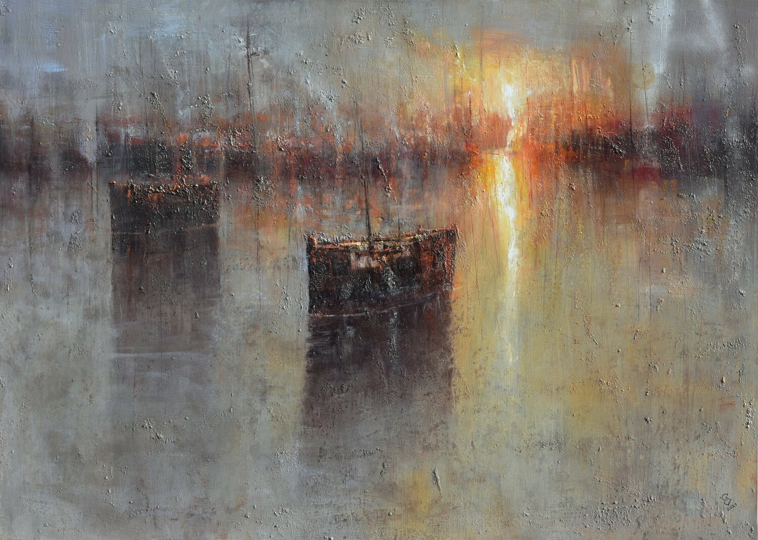 " Harbor of destroyed dreams - You'll Never Sail Alone " Ivan Grozdanovski Originalgemälde zu verkaufen