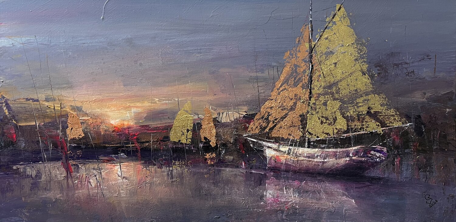 Harbor of destroyed dreams - The Time We Have Left Ivan Grozdanovski Originalgemälde zu verkaufen