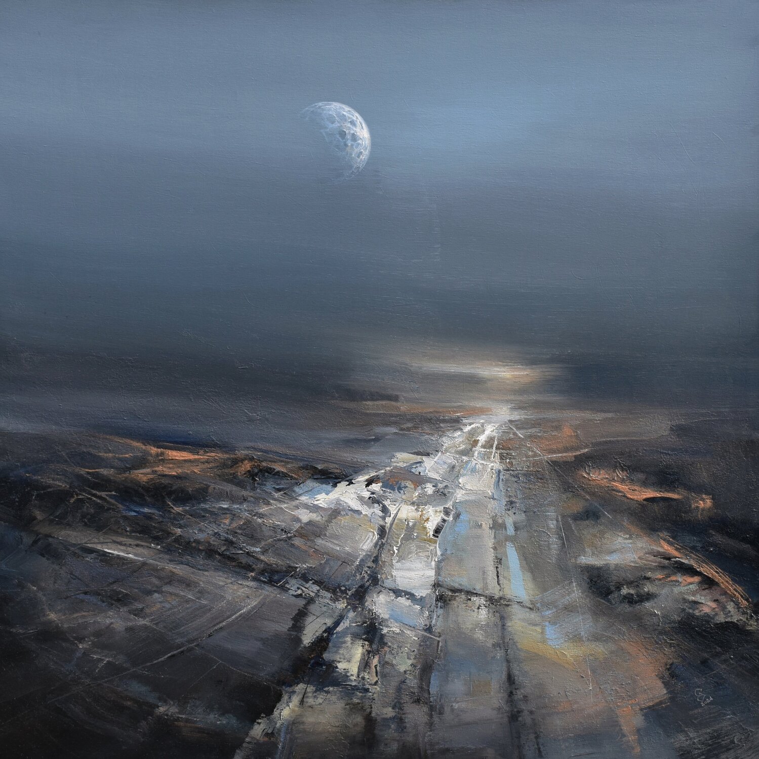 Agartha - The Rising Of The Ancient Moon Ivan Grozdanovski Originalgemälde zu verkaufen