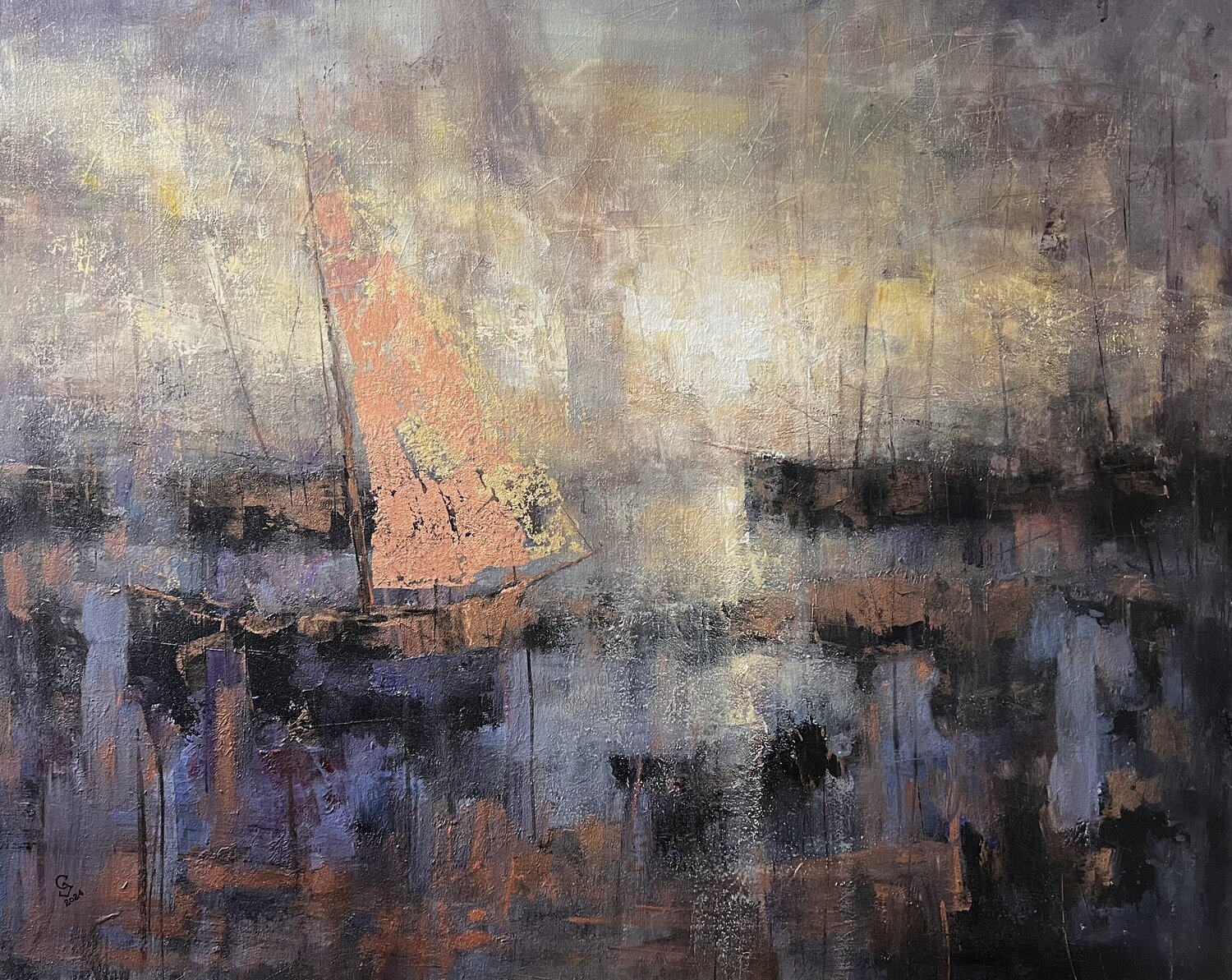 Harbor of destroyed dreams - Back to the begening Ivan Grozdanovski Originalgemälde zu verkaufen